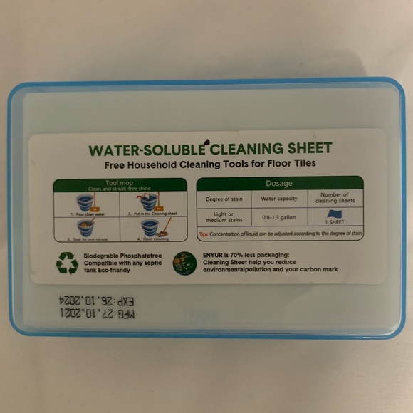 New - Biodegradable Concentrated Multi-Purpose Floor Cleaner Sheets 32 Loads - Picture 3 of 8